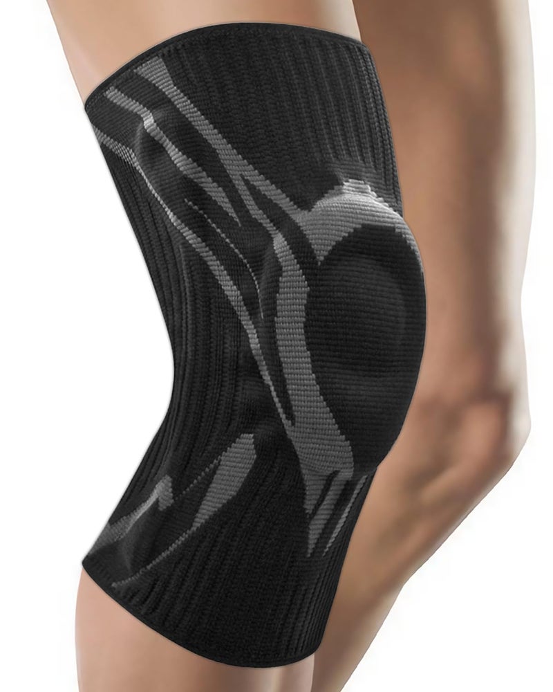 GUARVEX Knee Compression Sleeve, Knee Brace for Men & Women, Knee Support for Running, Basketball, Workout, Gym, Hiking, Sports, Black, Medium